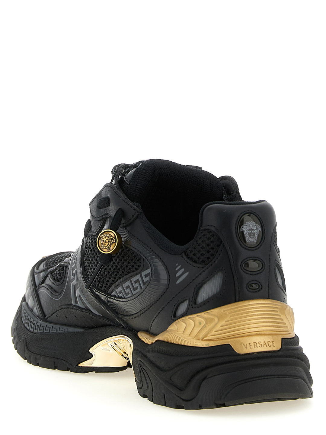 Versace Mesh And Leather Sneakers - Multicolor | 0ac411d90c2a8bb0a44d8cb54223fddb7f642083