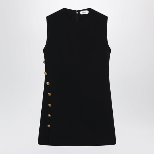 Black Sleeveless Mini Dress In Stretch Viscose