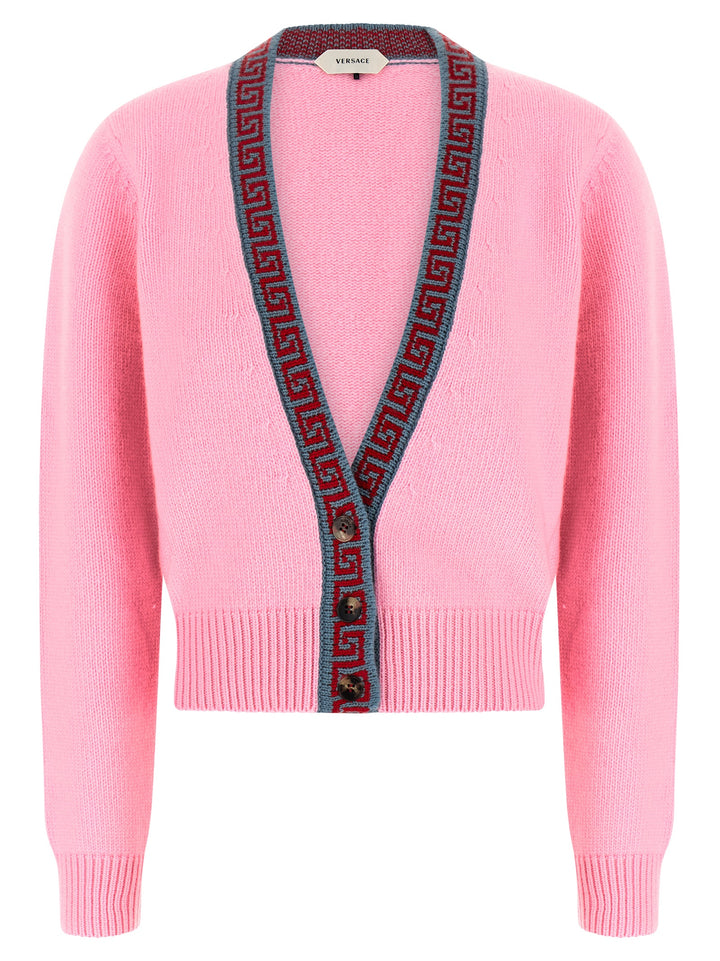 Versace Wool And Cashmere Cardigan Sweaters and Cardigans - Pink | 52c2a85fc4490067cc847c0155c783591790ff94