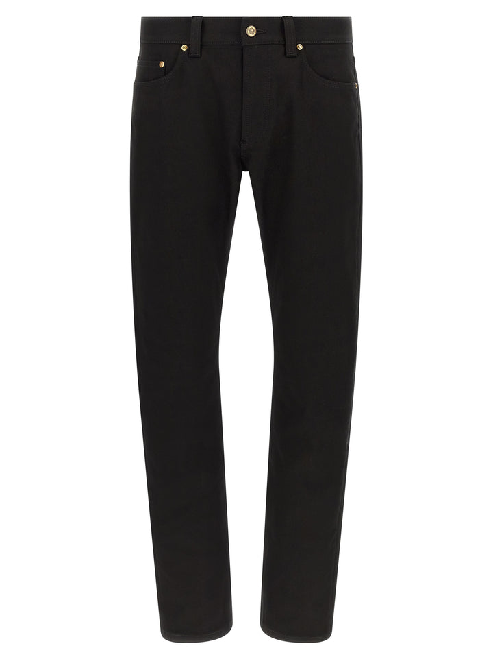 Versace Medusa Embroidery Jeans - Black | bf9765d875835015132a38b4acf96cac540c7f90