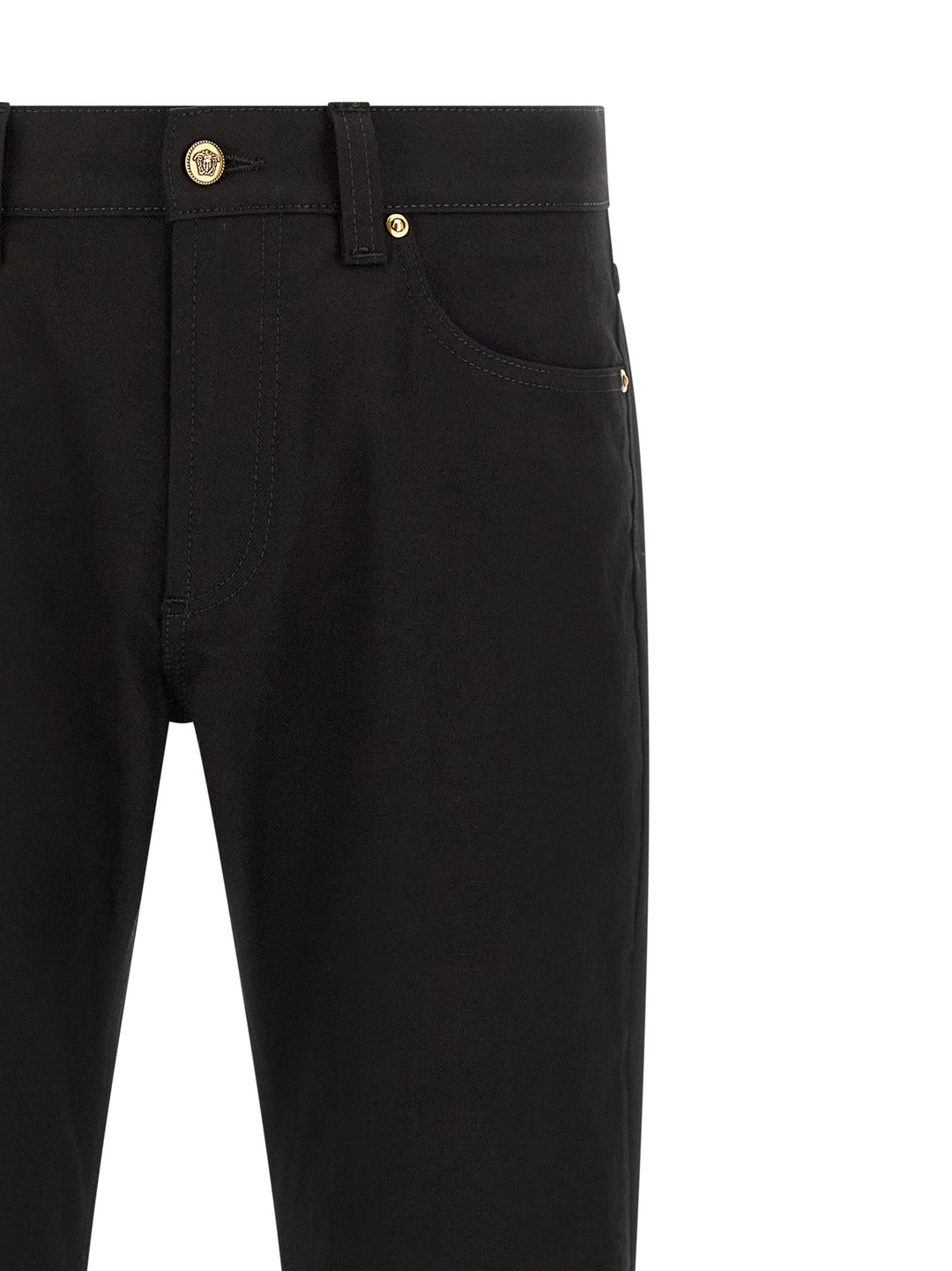 Versace Medusa Embroidery Jeans - Black | 0a624017227a005ade8793620ab796b3e8689f1f