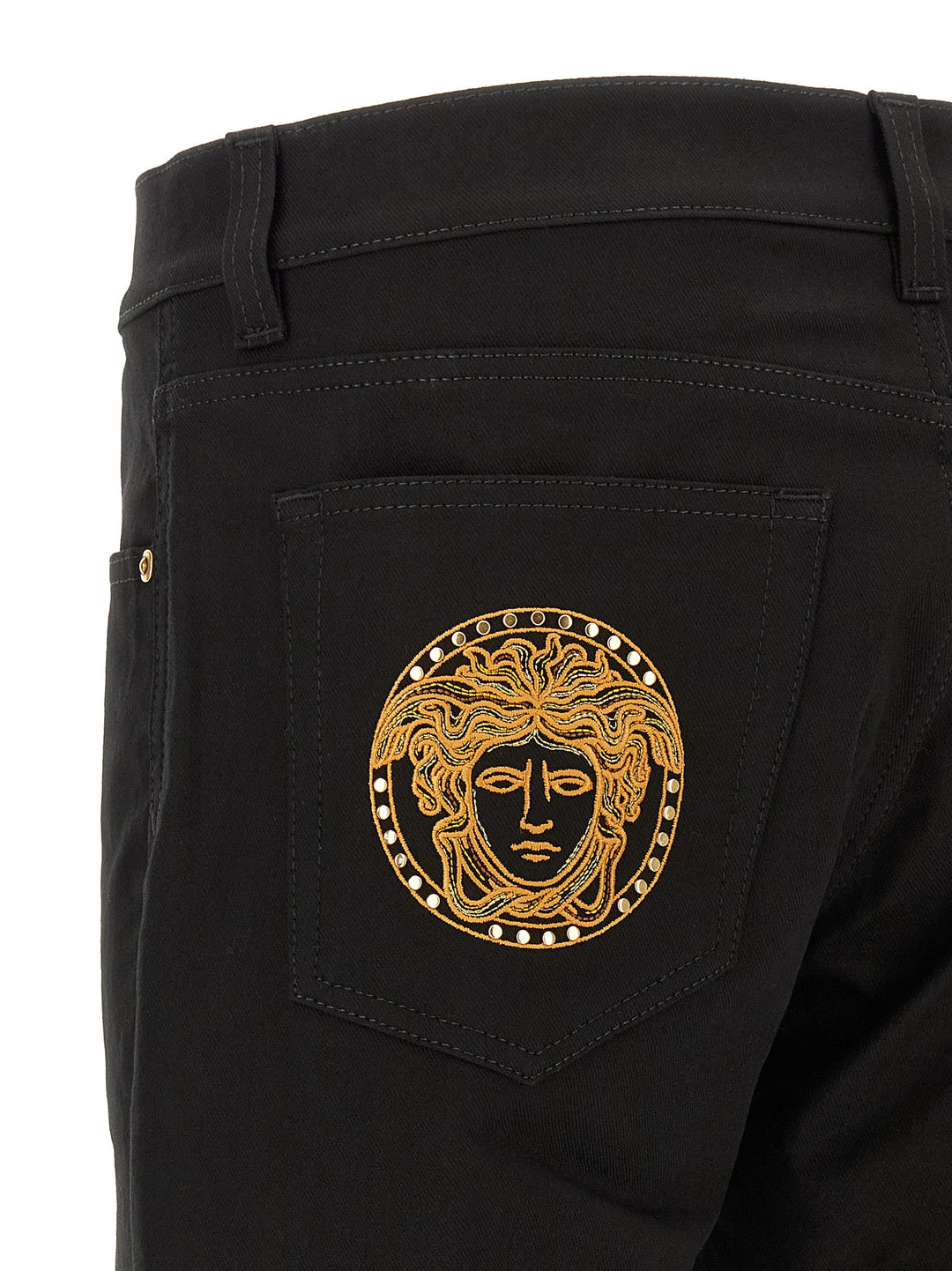 Versace Medusa Embroidery Jeans - Black | 44a6feae2a339e280c1dc427d8275eb4de98c233