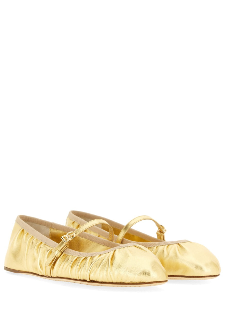 Dolce & Gabbana Flat Shoes - Gold | Wanan Luxury