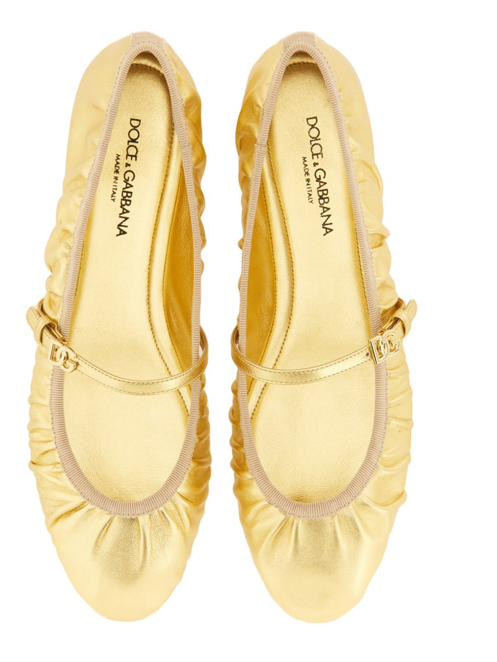 Dolce & Gabbana Flat Shoes - Gold | Wanan Luxury