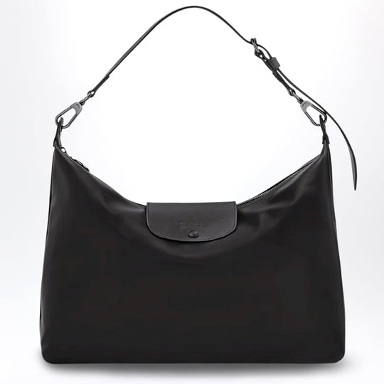 Black Xl Le Pliage Xtra Leather Hobo Bag