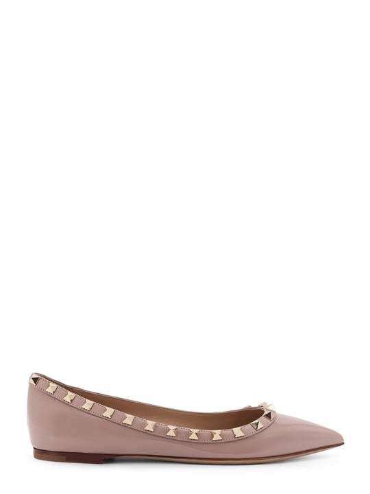 Rockstud Patent Leather Ballerinas