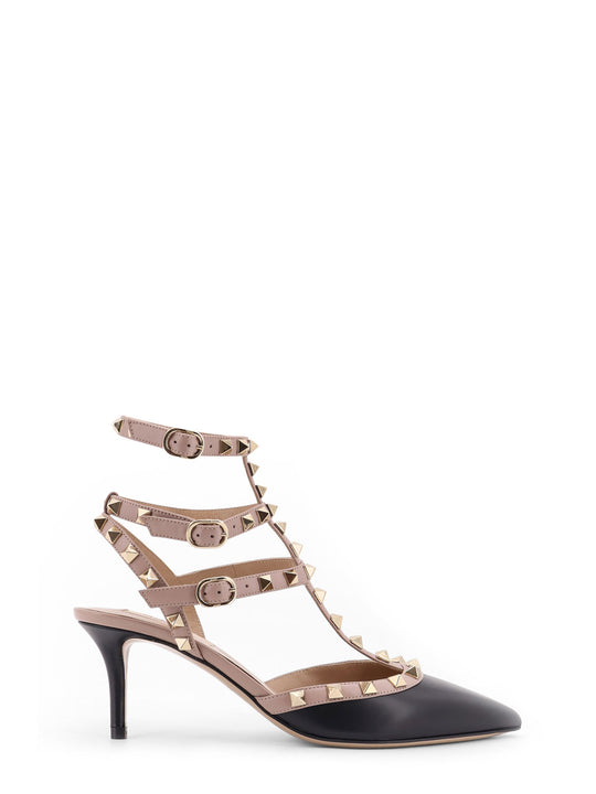 Rockstud Leather Decolleté Slingback