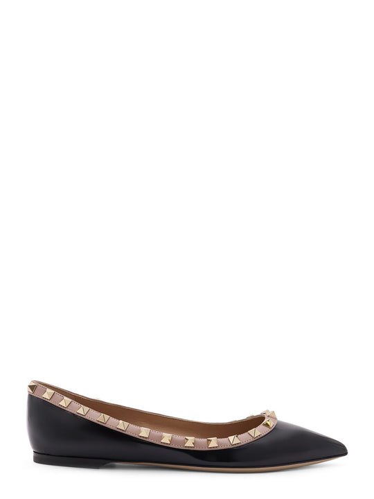 Rockstud Patent Leather Ballerinas