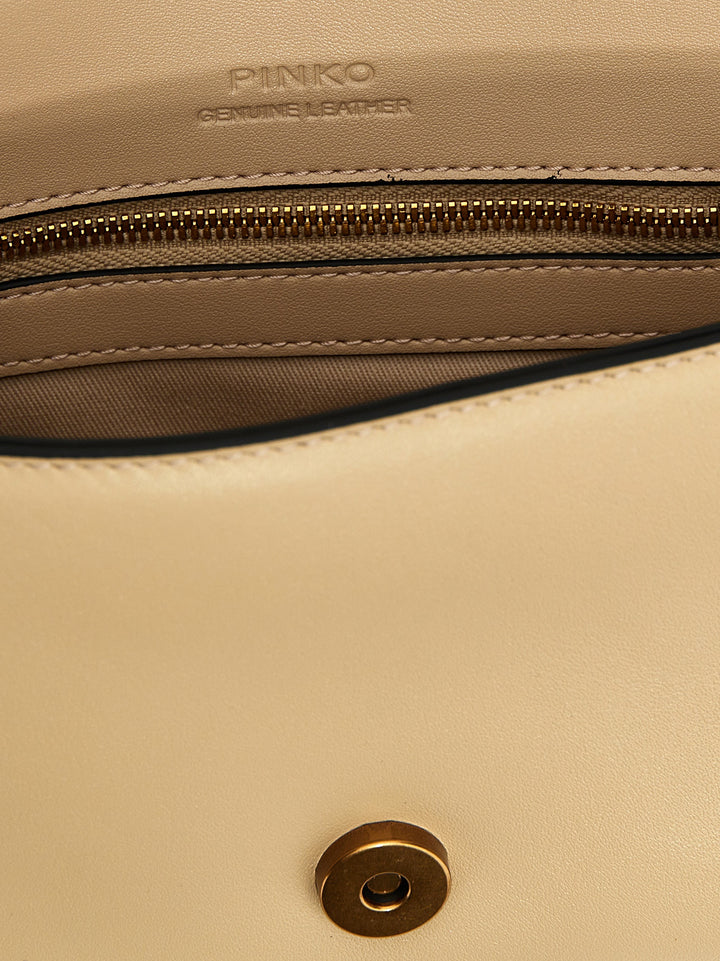Pinko Mini Love Slouchy Shoulder Bags - Beige | cc5f94d26bcaa15fae08f25e4d8df4e5f784f4ee