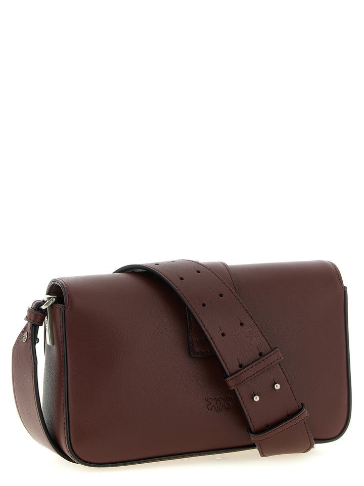 Pinko Mini Love Slouchy Shoulder Bags - Bordeaux | 584d5041005c1565ef9bf7618efcf1605f83da75