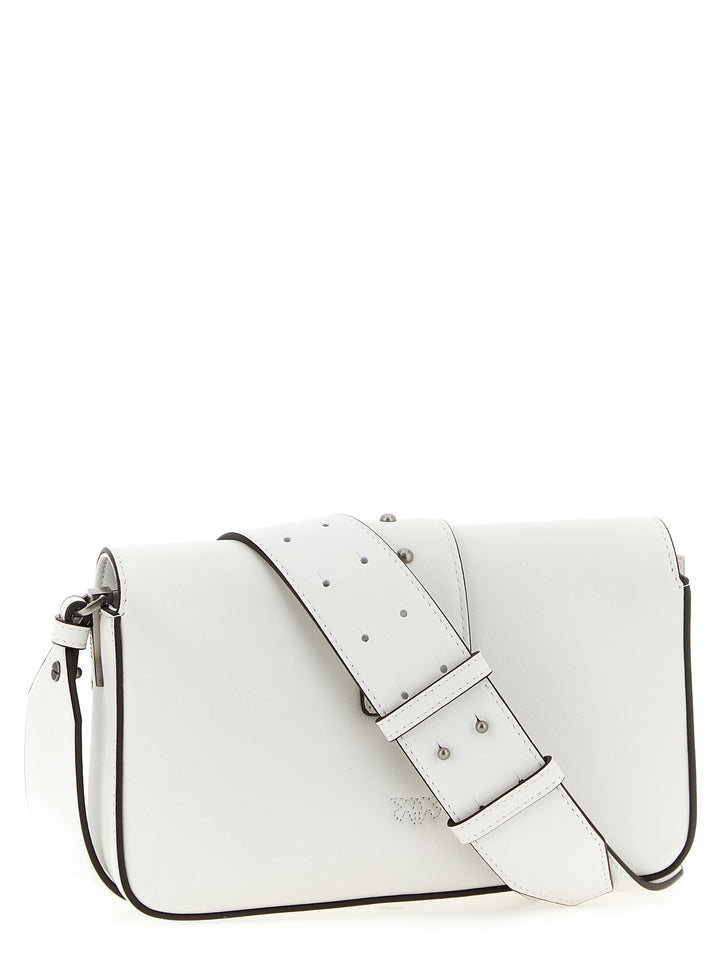 Pinko Mini Love Slouchy Shoulder Bags - White | bc554f280e45f1f17da72fd1874614ed320501ba