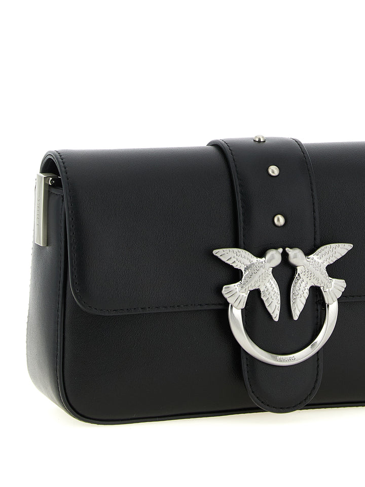 Pinko Mini Love Slouchy Shoulder Bags - Black | 7546c168027ab339b4e3b4cca7f3a16195553d9c