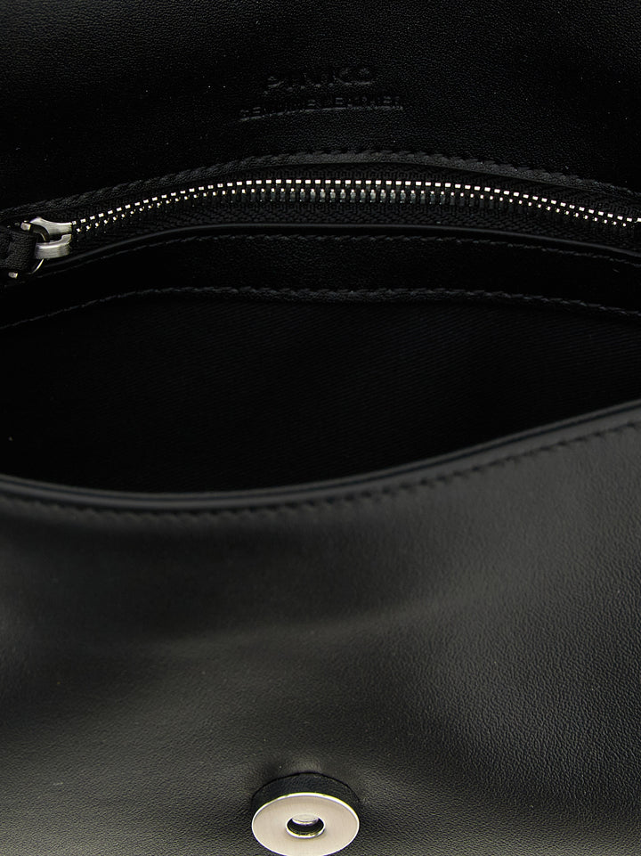 Pinko Mini Love Slouchy Shoulder Bags - Black | 71710688dc1d0ac91203bf1fadc7b4d77e858d85