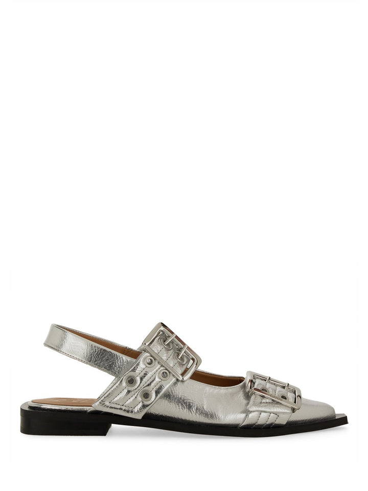 Ganni Flat Shoes - Silver | Wanan Luxury