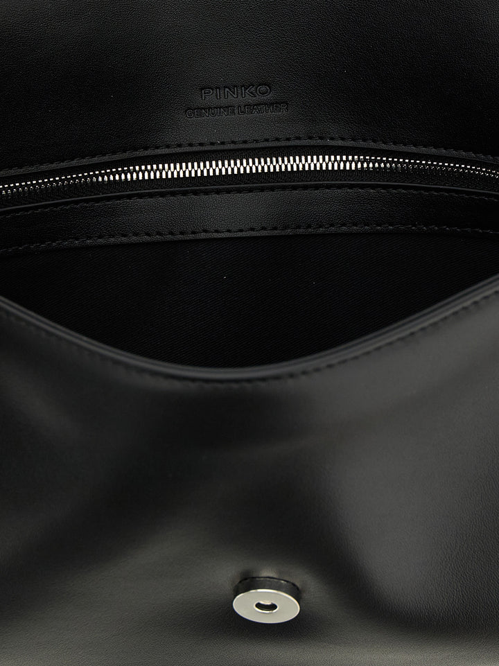 Pinko Love Slouchy Classic Shoulder Bags - Black | 81d6e02fb87cc7737f60f8585610d4e4d1500722