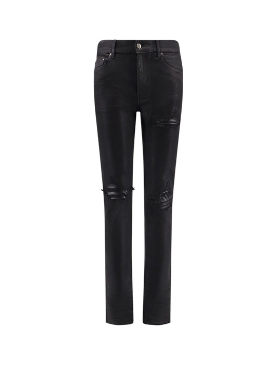 Denim Trousers With Destroyed Effect