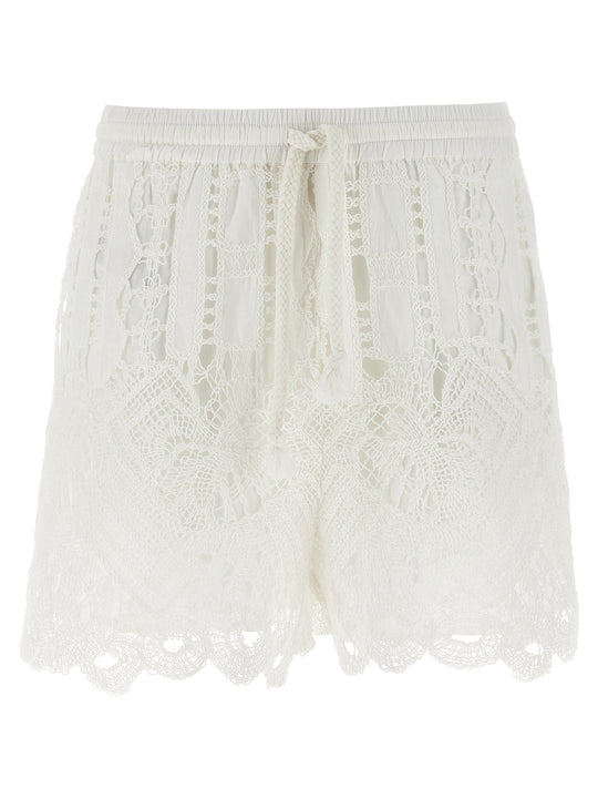 Macramé Shorts Bermuda And Short White