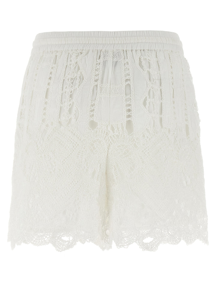 Pinko Macramé Shorts Bermuda and Short - White | a403bfd4481080b2d7c172d2e0837e938a382734