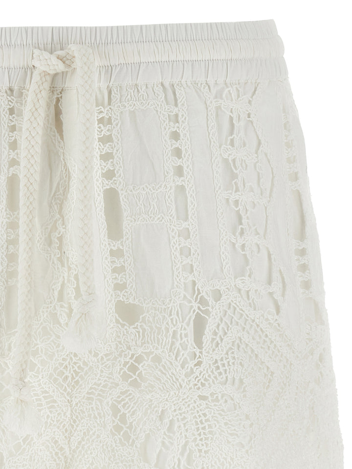 Pinko Macramé Shorts Bermuda and Short - White | ed275b6a5cfa324fb2a0dbc77bbebfb8f01c183c