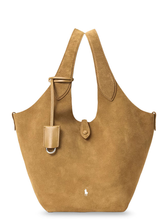 Suede Shoulder Bag With Logo