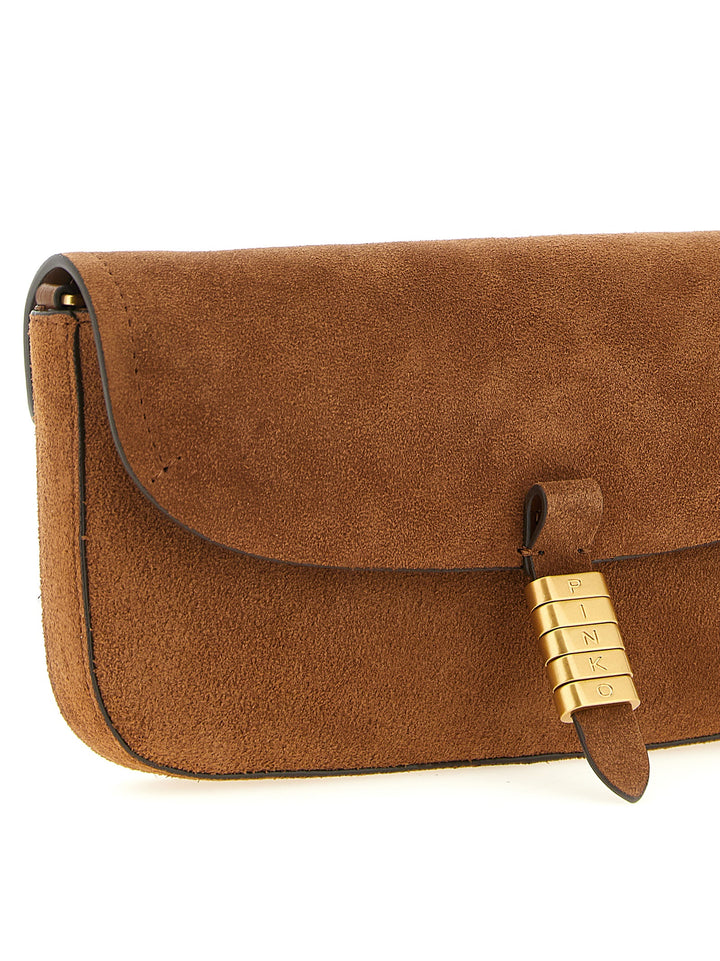 Pinko Saddle Flat Shoulder Bags - Brown | 644e7beb6268c6f0f191a94b8413934a8a1c9c41