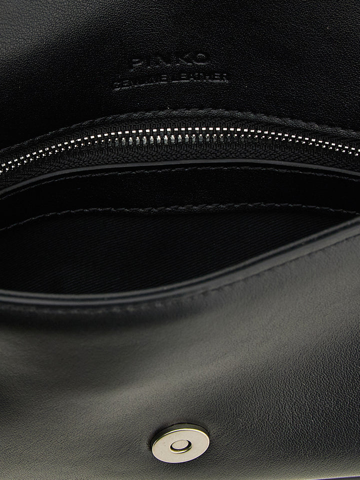 Pinko Love One Slouchy Baby Crossbody Bags - Black | 64eb226402856a0e63ccd0af2405eb9cbff5be7a