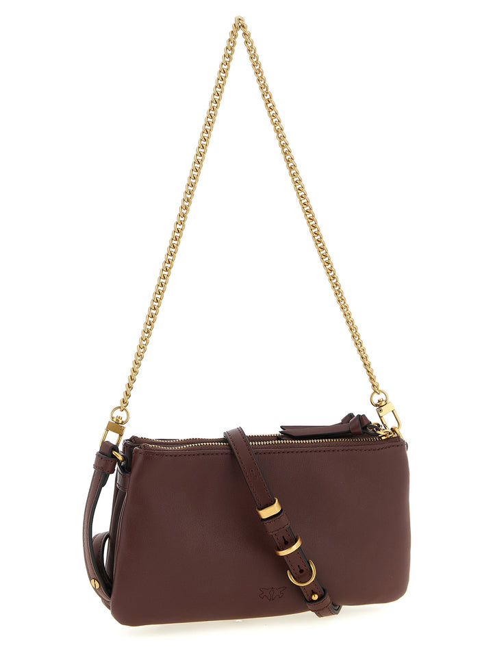Pinko Mini Double Crossbody Bags - Bordeaux | 256bea50dc8b15e081f1850021738a936a529ea4