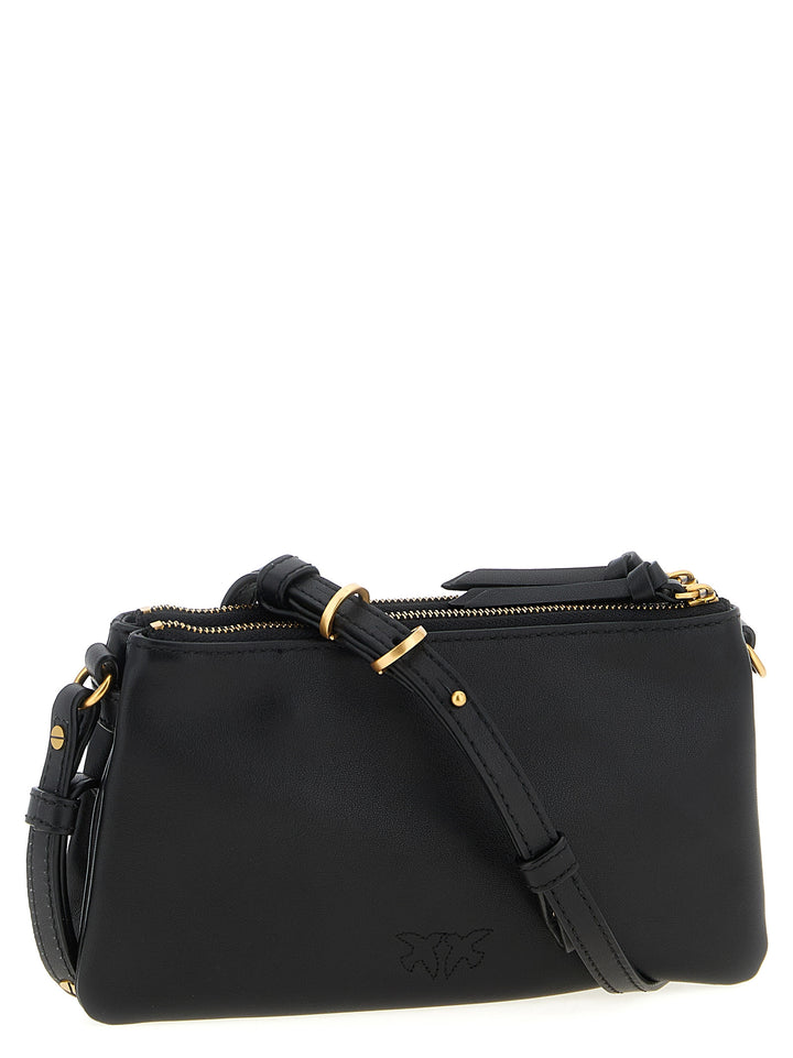Pinko Mini Double Crossbody Bags - Black | 821c3d0aa4aaeb2bbf7a640856301ebcc630bbbd