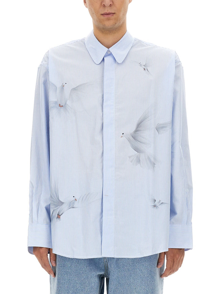 3.PARADIS Shirts - White, Light Blue | Wanan Luxury
