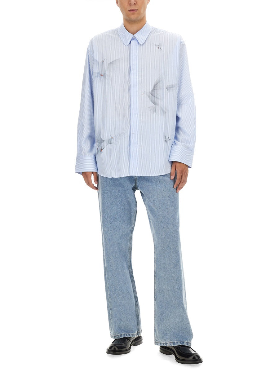 3.PARADIS Shirts - White, Light Blue | Wanan Luxury