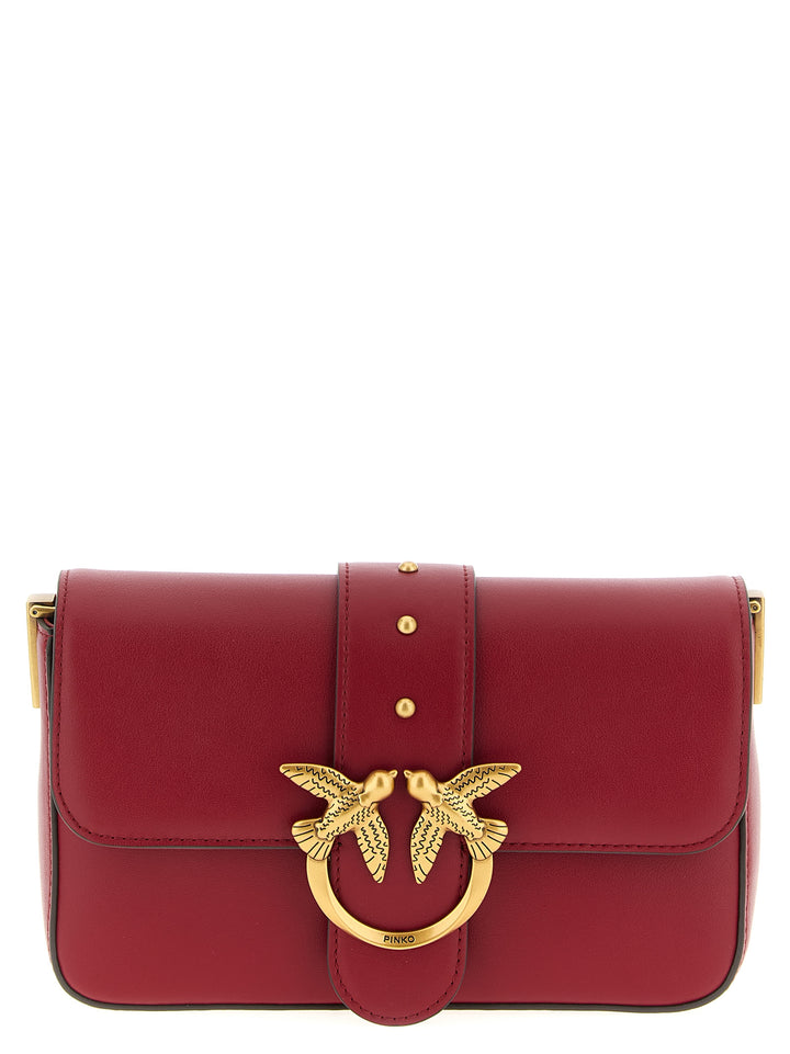 Pinko Mini Love Slouchy Shoulder Bags - Red | 97a989be6f190f9daf0742d77213726133b2f566
