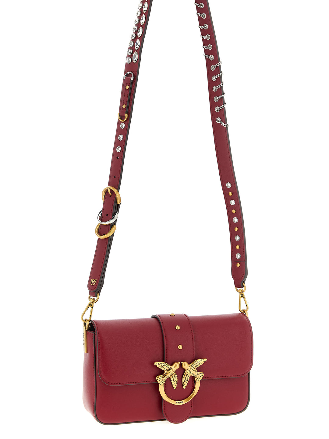 Pinko Mini Love Slouchy Shoulder Bags - Red | 1752bfc9fd23db3915133a69fc0ed045a112d705