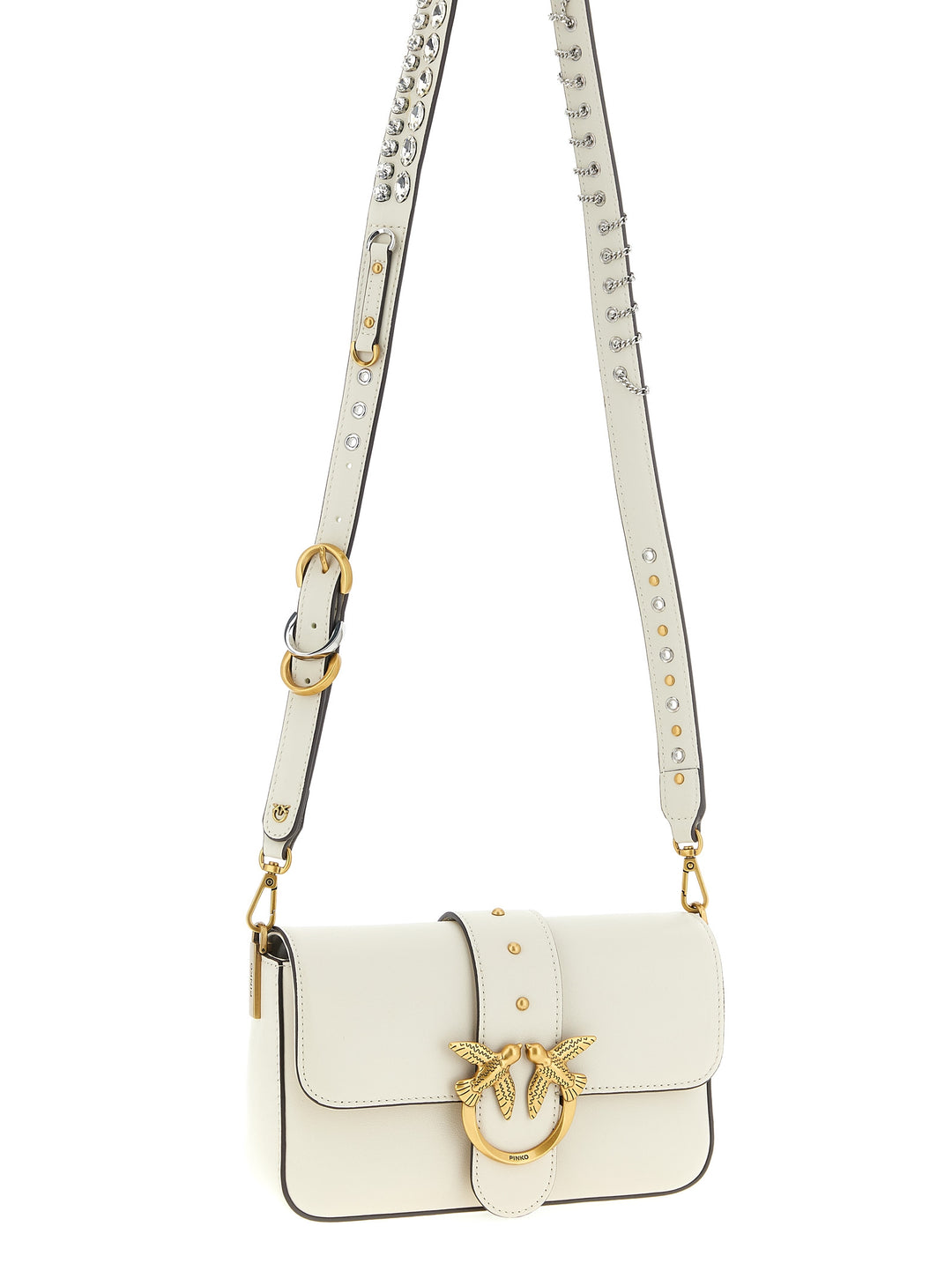Pinko Mini Love Slouchy Shoulder Bags - White | b938cb99d86f6a00d0627ee14f138a8bb6f1dcdb