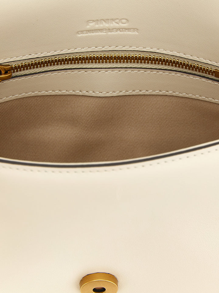 Pinko Mini Love Slouchy Shoulder Bags - White | 4e28f5341e442c9642b2878e2d143cc29b99b5a6