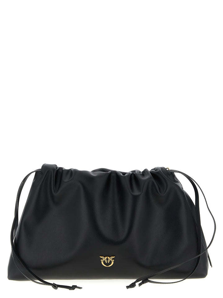 Pinko Maxi Leather Clutch - Black | 8ef9b6363467f865926c856ae34477584519f6b5