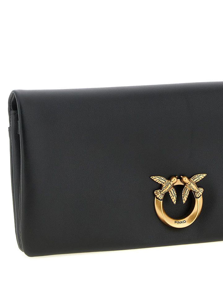 Pinko Love Click Soft Horizontal Clutch - Black | fea47444c9455a9b9dd28eb8e065590b4dc39cea