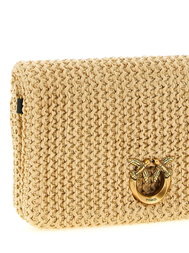 Pinko Love Click Soft Horizontal Clutch - Beige | 91897d5dc4133e2bc26795c1d8ab89ae5042ae88