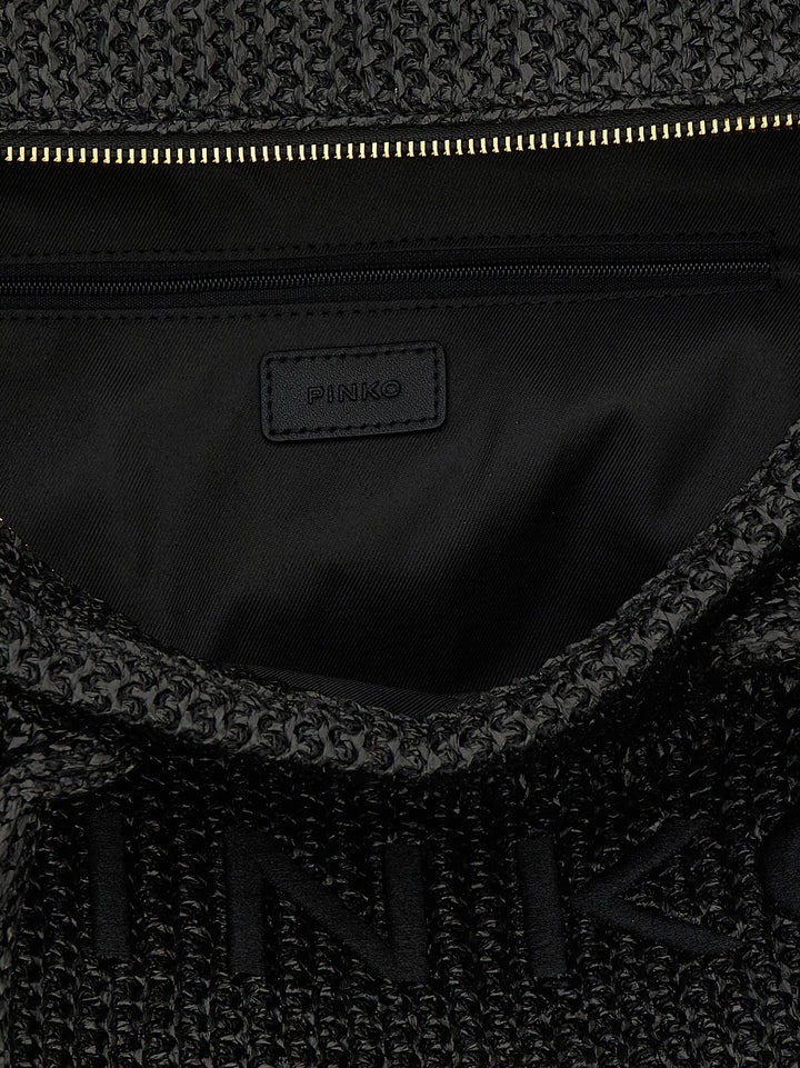 Pinko Beach Tote Bag - Black | 99788b96283dae3220c007ebad2f8d3f8ed270bb