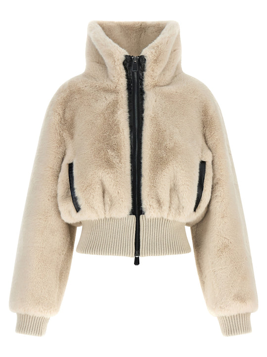 Cropped Jacket Fur Beige
