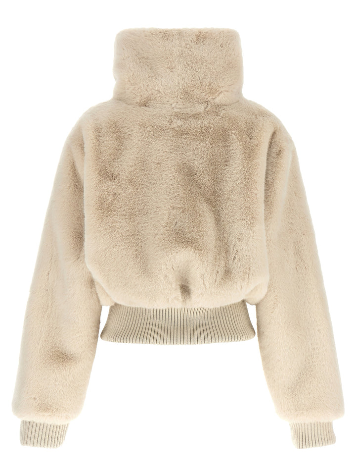Pinko Cropped Jacket Fur - Beige | e6e692dc57c51512e541c32c38cf303f187f0938