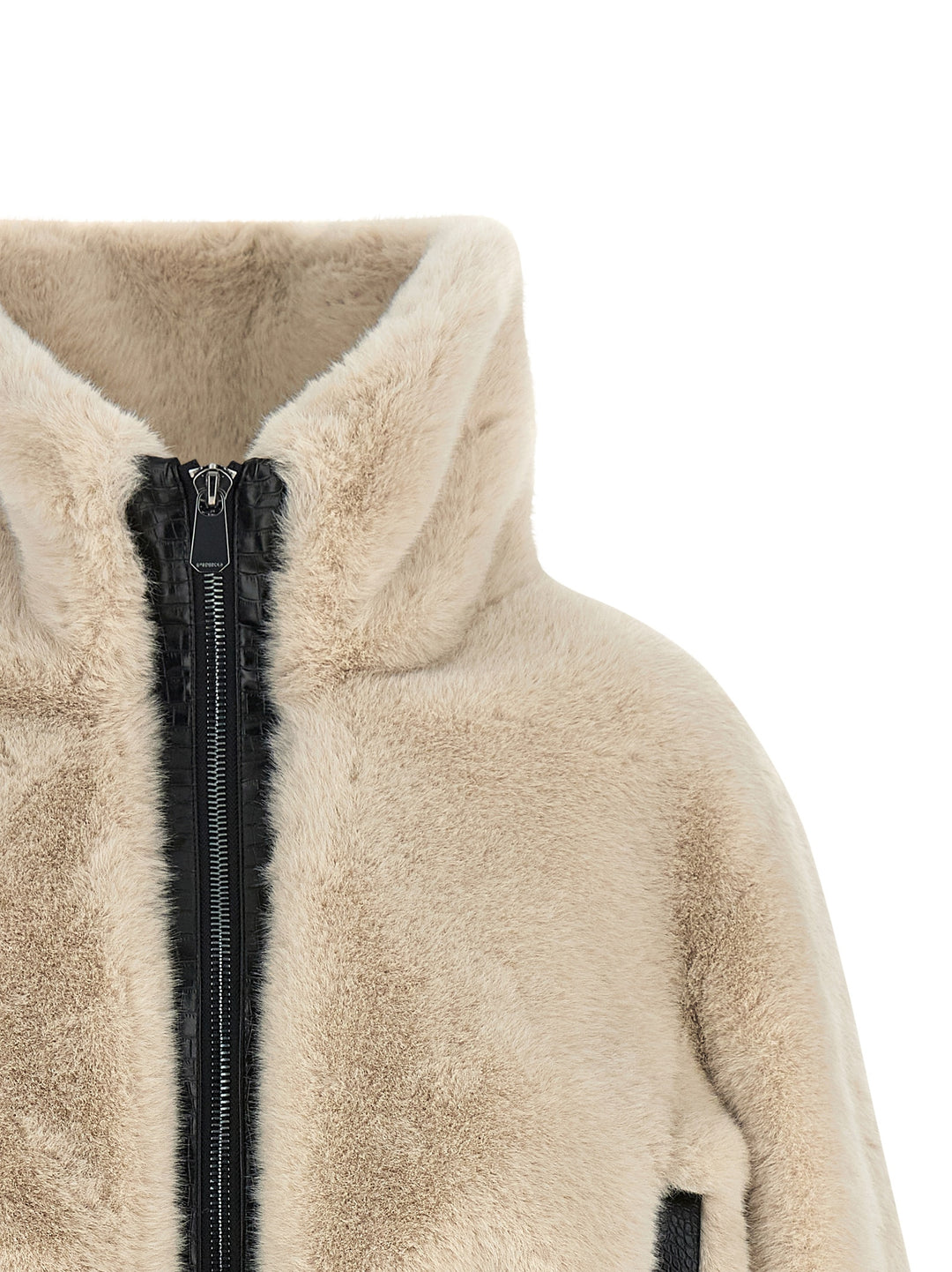 Pinko Cropped Jacket Fur - Beige | ea34d0744750006fa55c77ee80cb1872fcb72d61