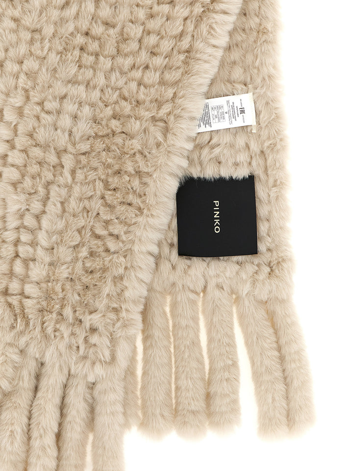 Pinko Fur Scarf Scarves and Foulards - Gray | cd1ced0eb040da577b047c889082ce931a8d0000