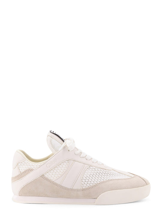 Chloé Kick Low-Top Leather Sneakers With Mesh Inserts
