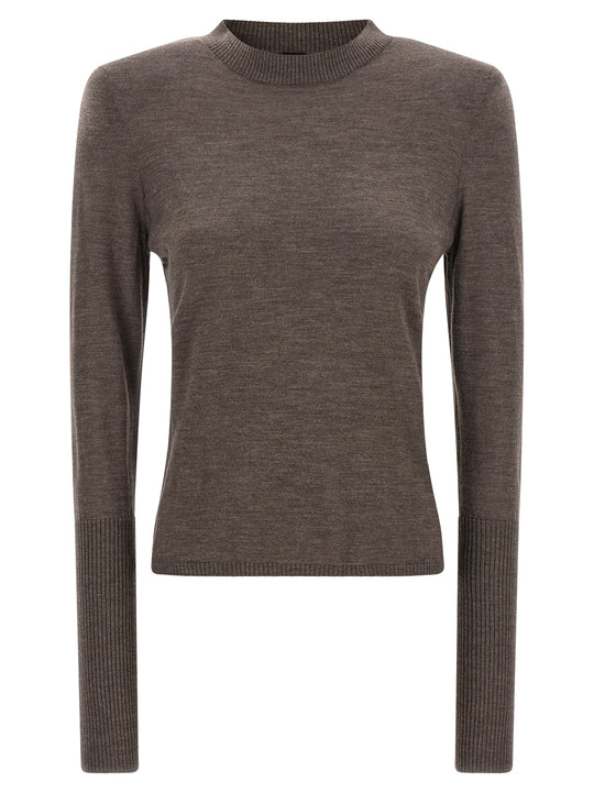 Padded Shoulder Sweater Sweaters And Cardigans Brown