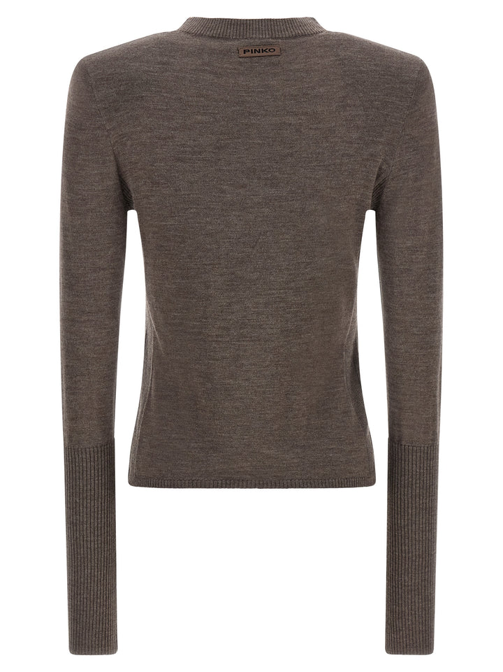 Pinko Padded Shoulder Sweater Sweaters and Cardigans - Brown | 5b103e01bcb90d4722b995b5f9ea26a538773136