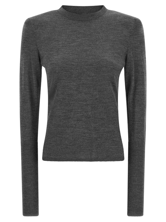 Padded Shoulder Sweater Sweaters And Cardigans Gray