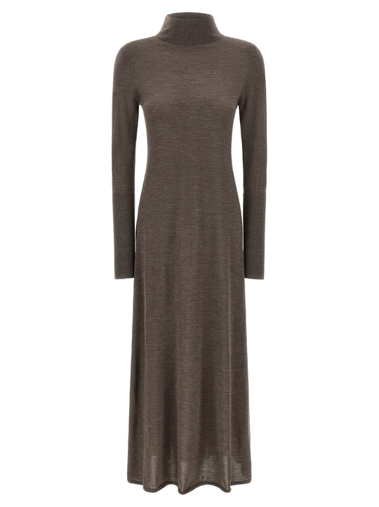 Turtleneck Dress Dresses Beige