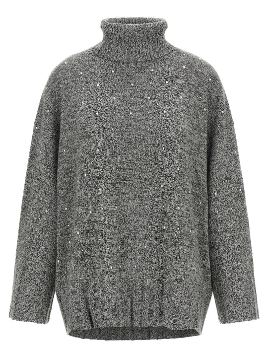 Crystal Turtleneck Sweater Sweaters And Cardigans Gray