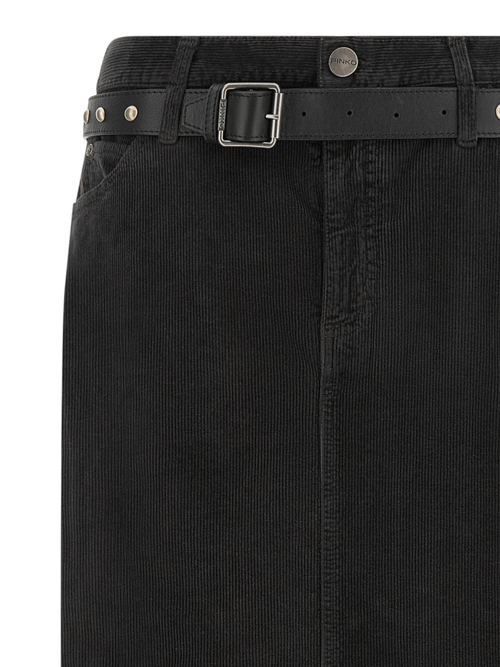 Pinko Corduroy Skirt Skirts - Black | f91d243eb8c32553d5dfb00e2e6a17f6def0acae