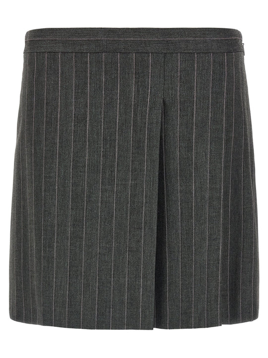 Pinstripe Skirt Skirts Gray
